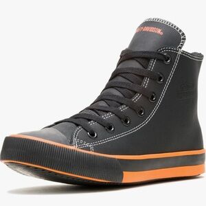 Harley-Davidson High-Top Sneakers – Black & Orange | Size 9.5